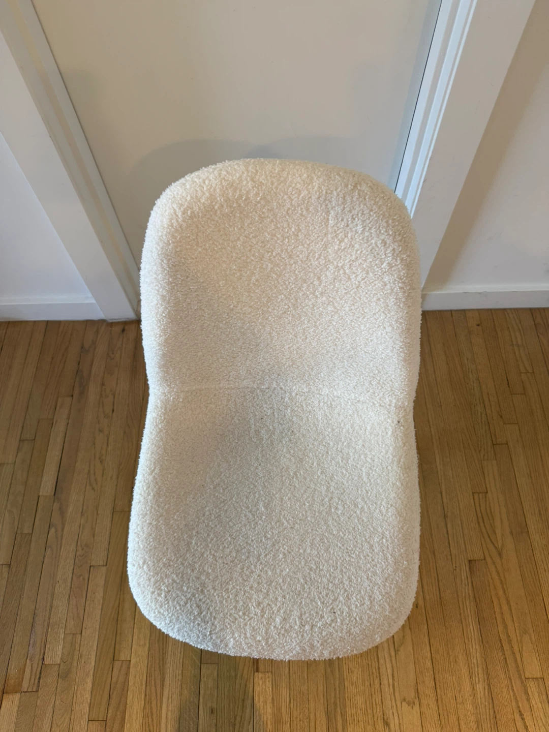 Cream Boucle Dining Chair with Gold Legs - photo 4