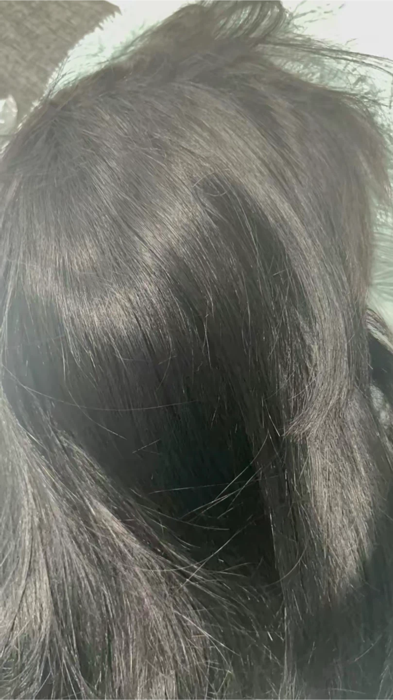 Black Straight Wig with Bangs - photo 2