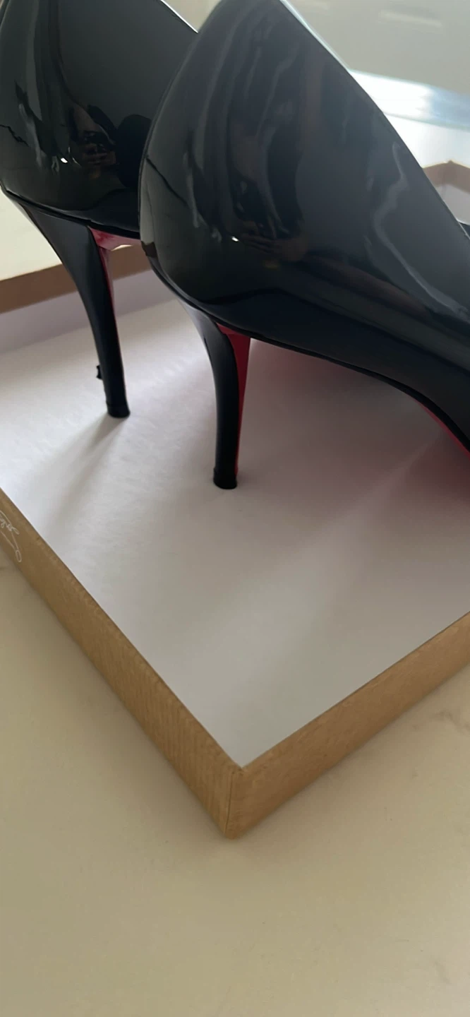 80mm Christian Louboutin Black Patent Leather Heels - photo 2