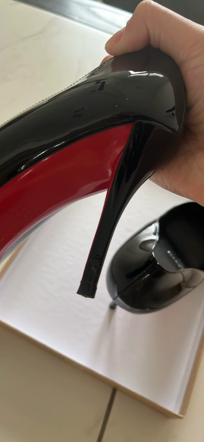 80mm Christian Louboutin Black Patent Leather Heels - photo 3