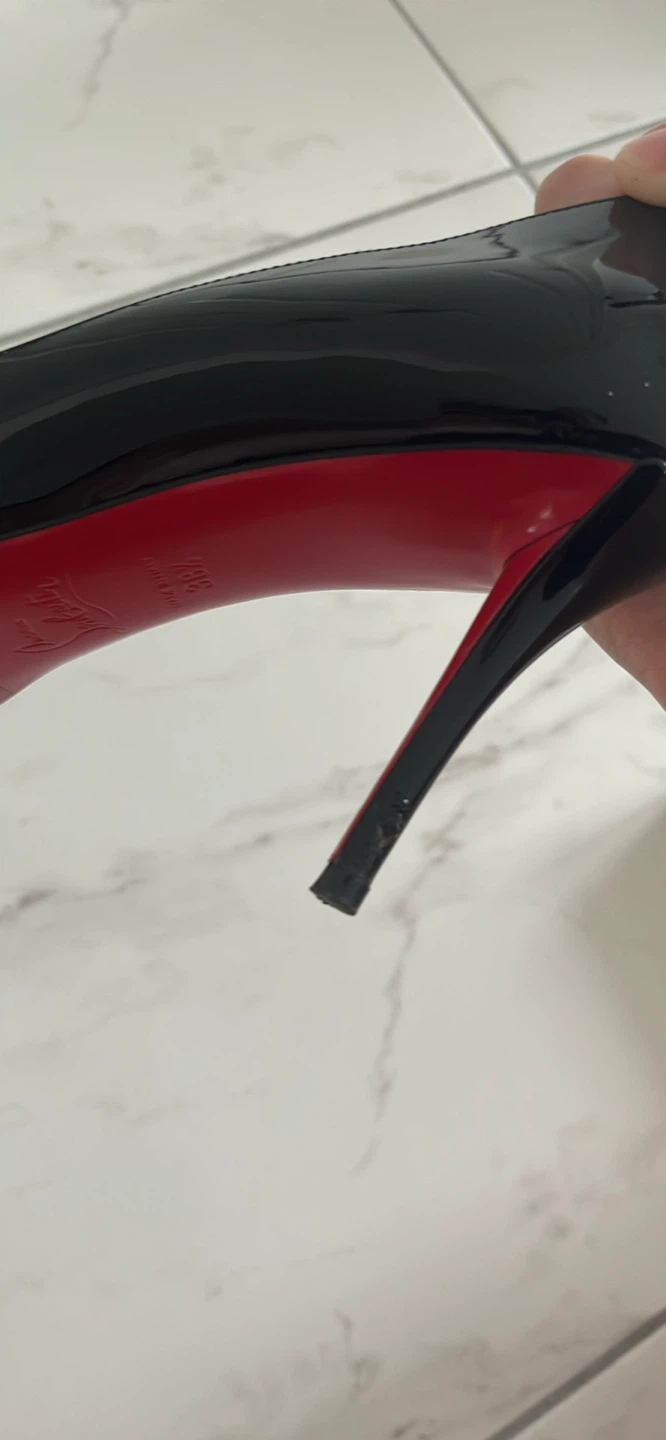 80mm Christian Louboutin Black Patent Leather Heels - photo 4