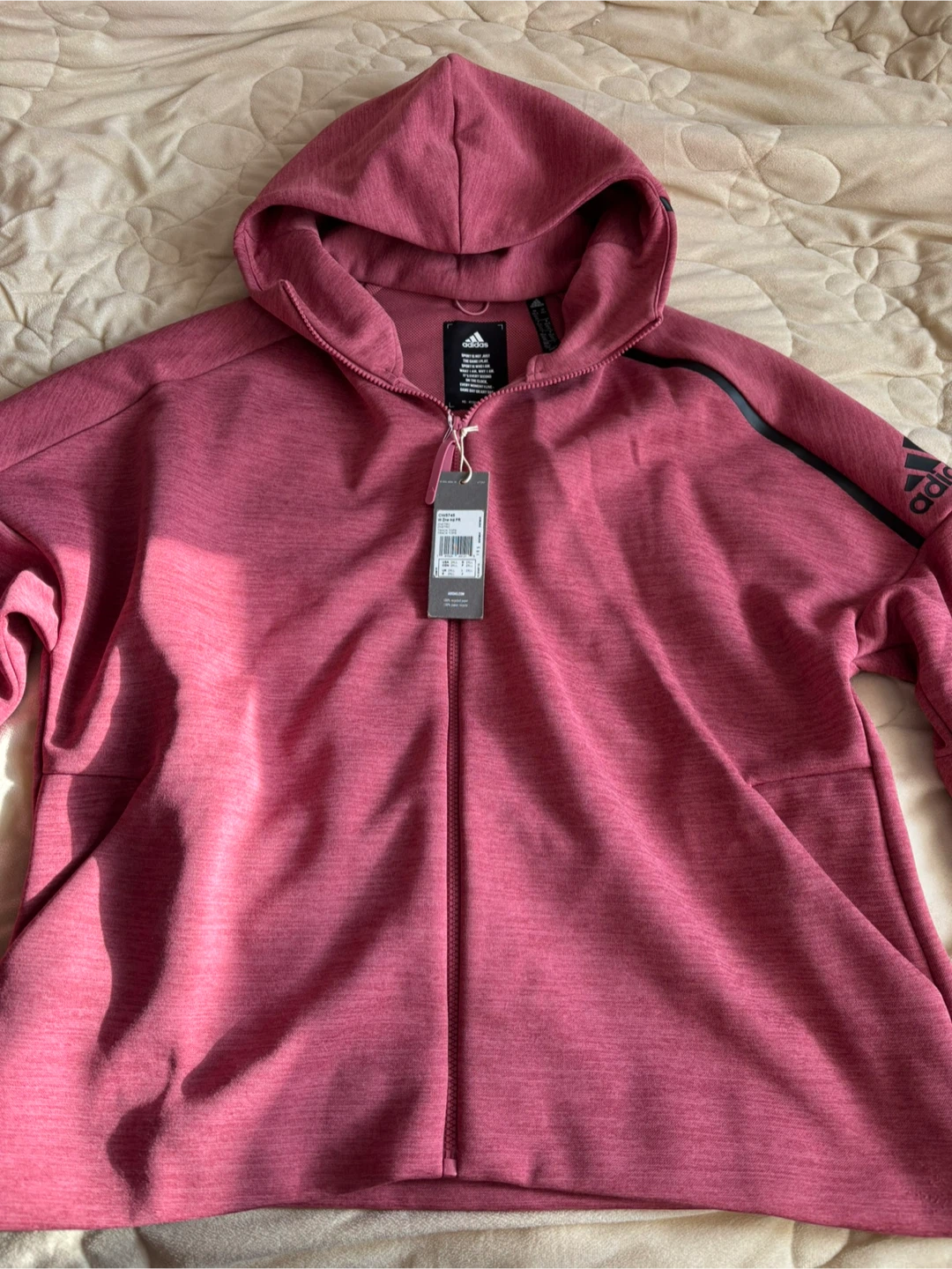Brand new Adidas Full Zip Hooded Jacket - Rose - 2XL