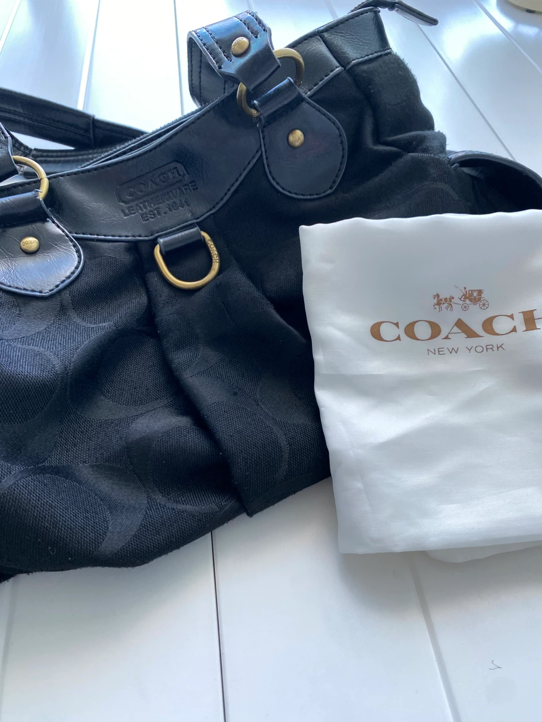 Black Monogram Shoulder Bag Purse with Dust Bag firm $25