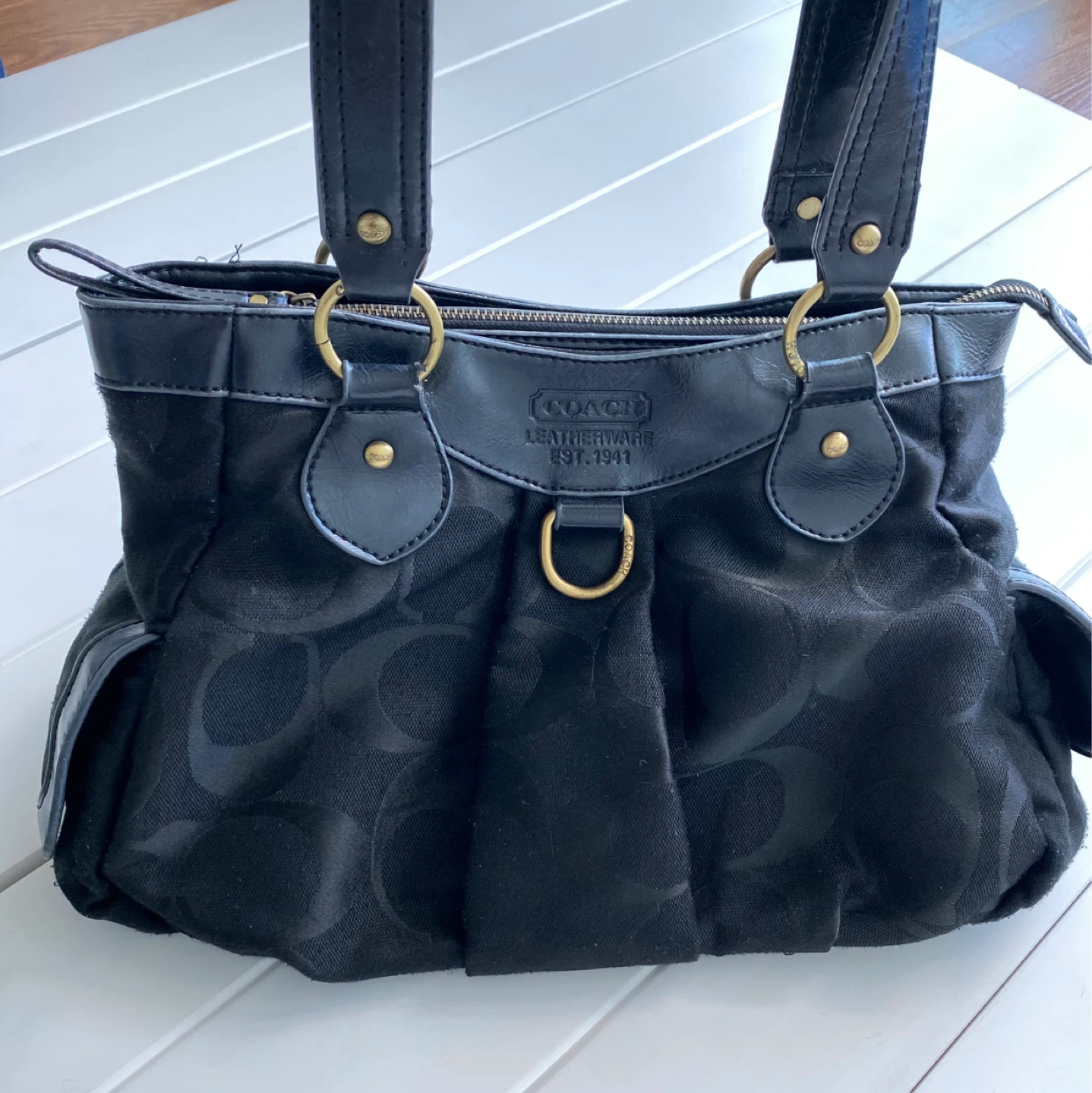 Black Monogram Shoulder Bag Purse with Dust Bag firm $25 - photo 3