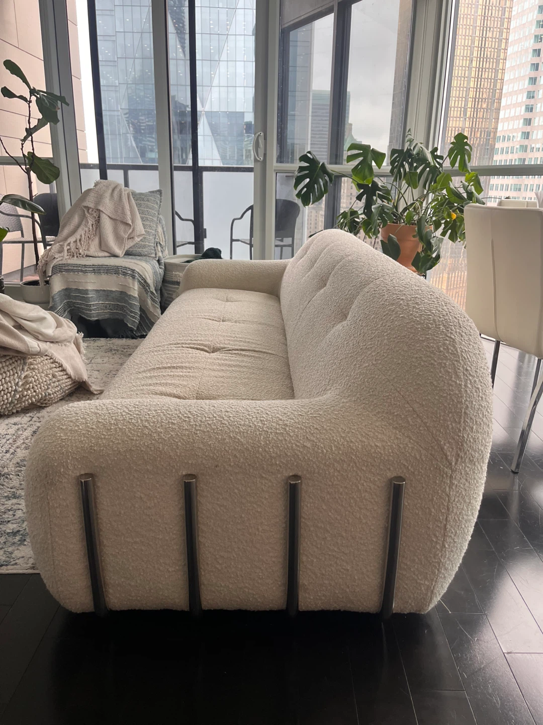 CB2 Brace Cream Boucle Sofa