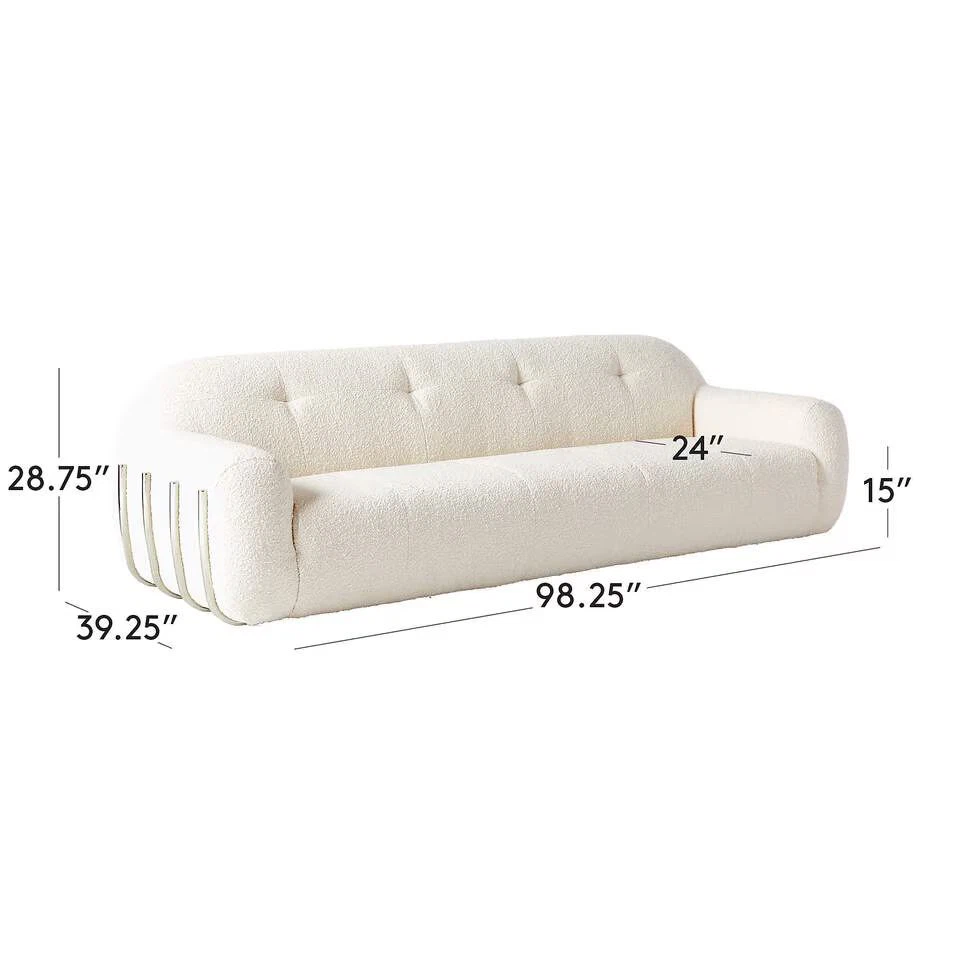 CB2 Brace Cream Boucle Sofa - photo 3