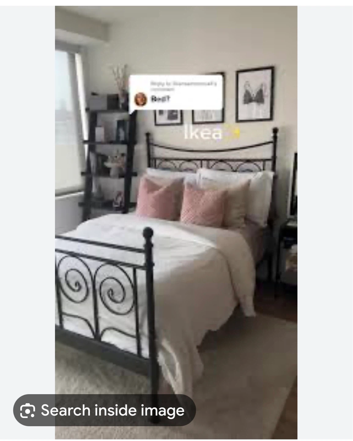 IKEA Noresund Queen Size Black Metal Bed Frame