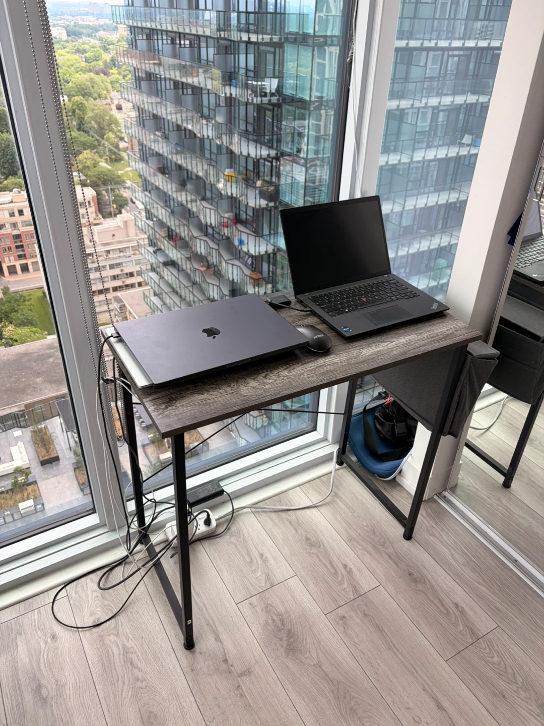 Compact  Desk with Faux Wood Top
