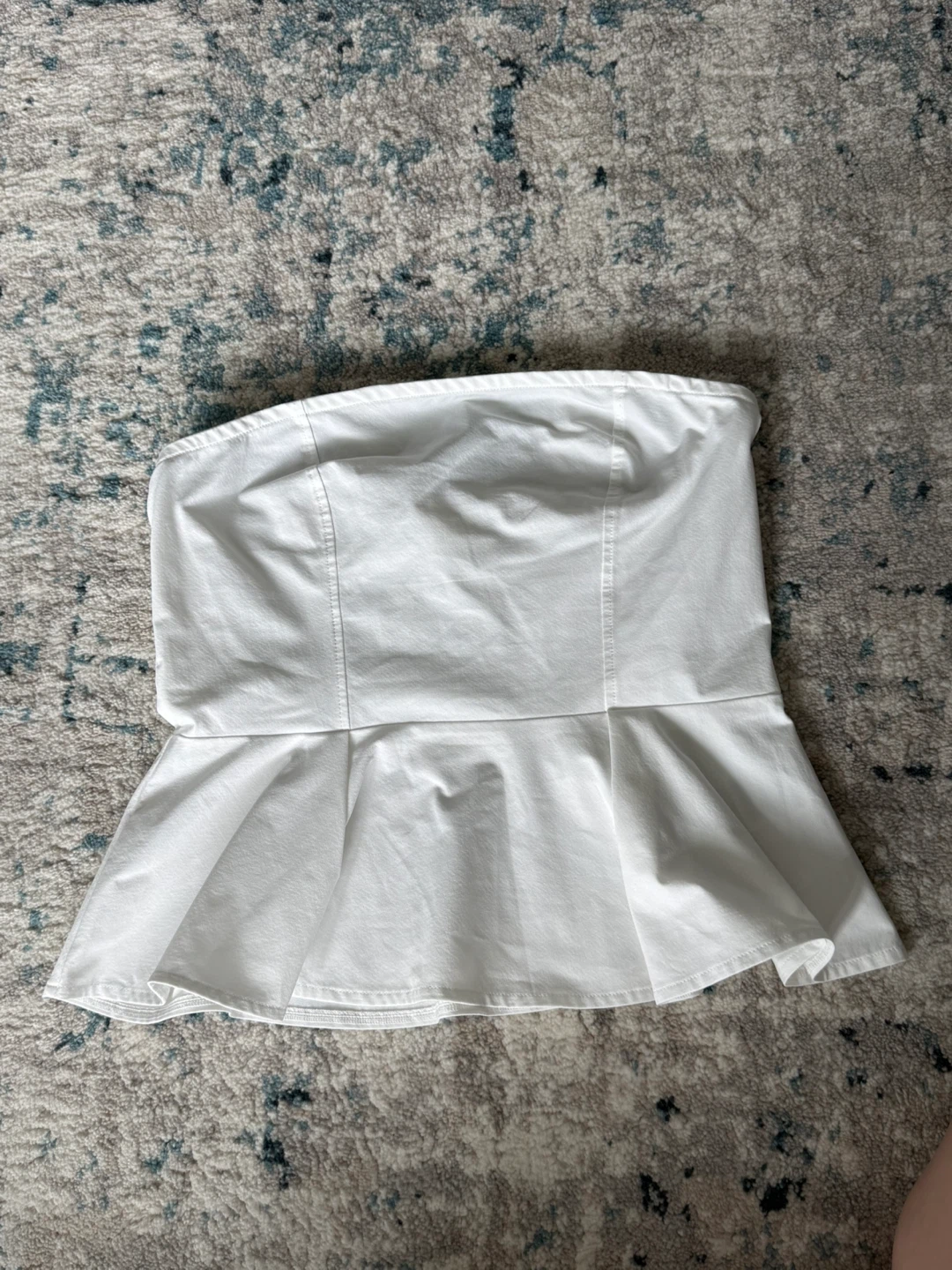 H&M White Peplum Tube Top
