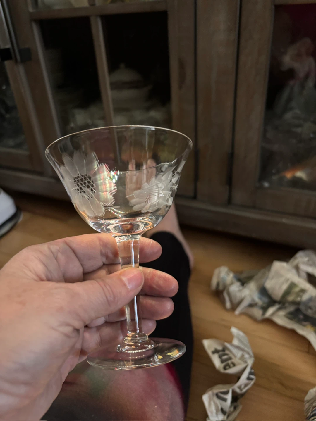 Set of 2 Etched Glass Stemware - photo 3