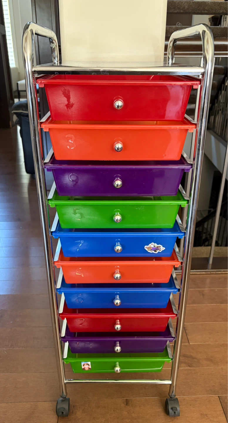 10 Drawer Rolling Storage Cart