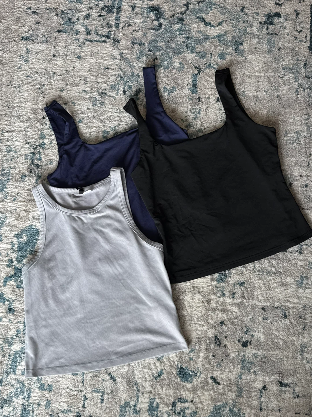 Set of 3 Tank Tops - Navy, Black, Grey
