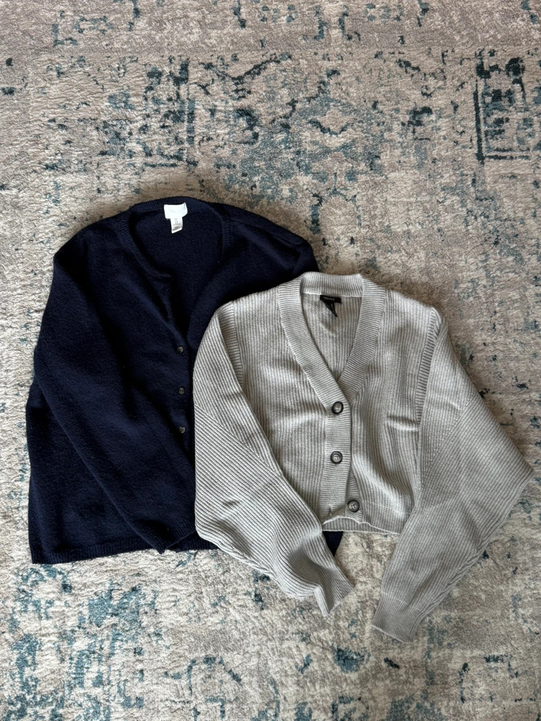 Two Cardigans - Navy and Grey