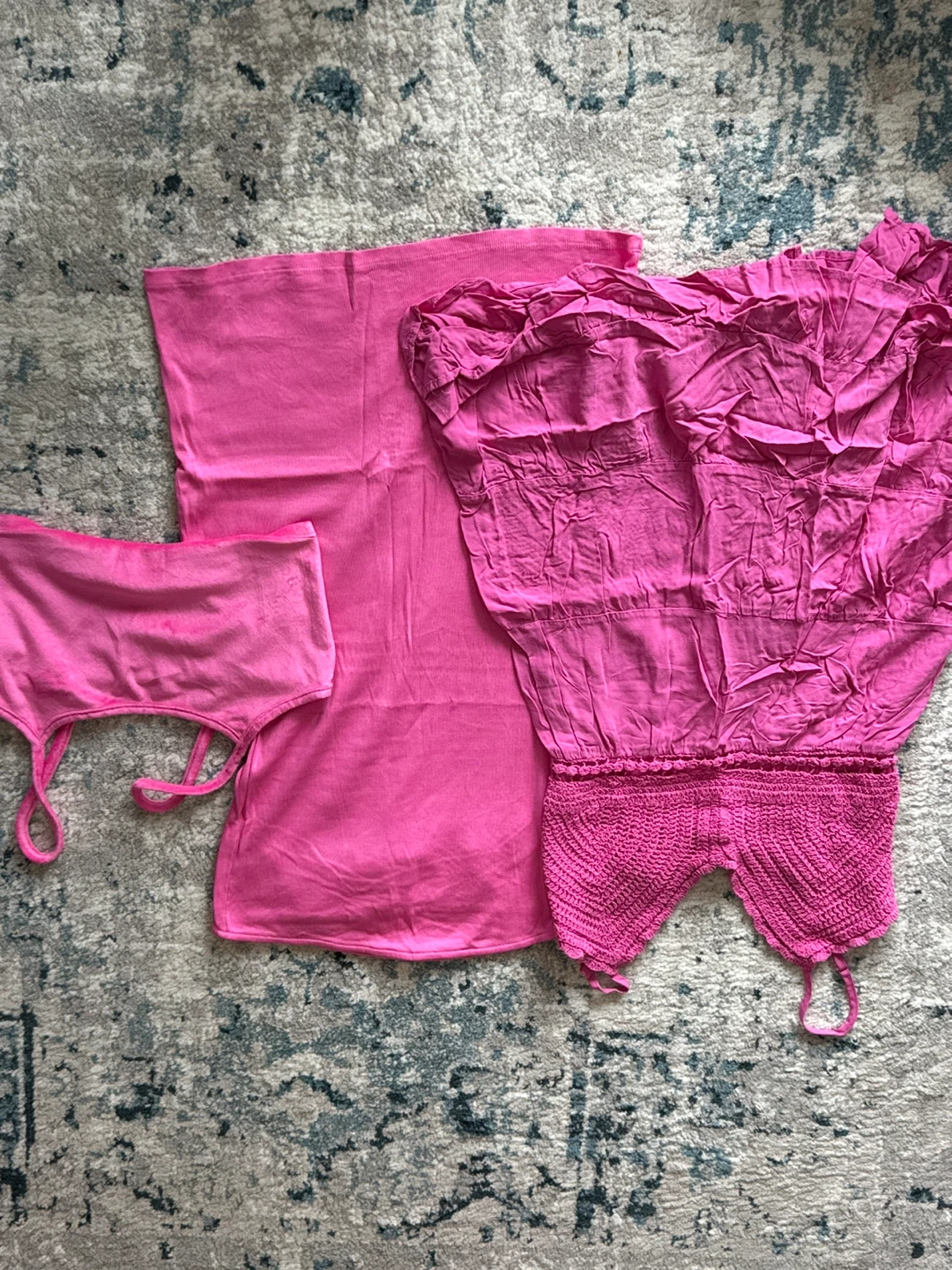 Pink Cropped Top and dress