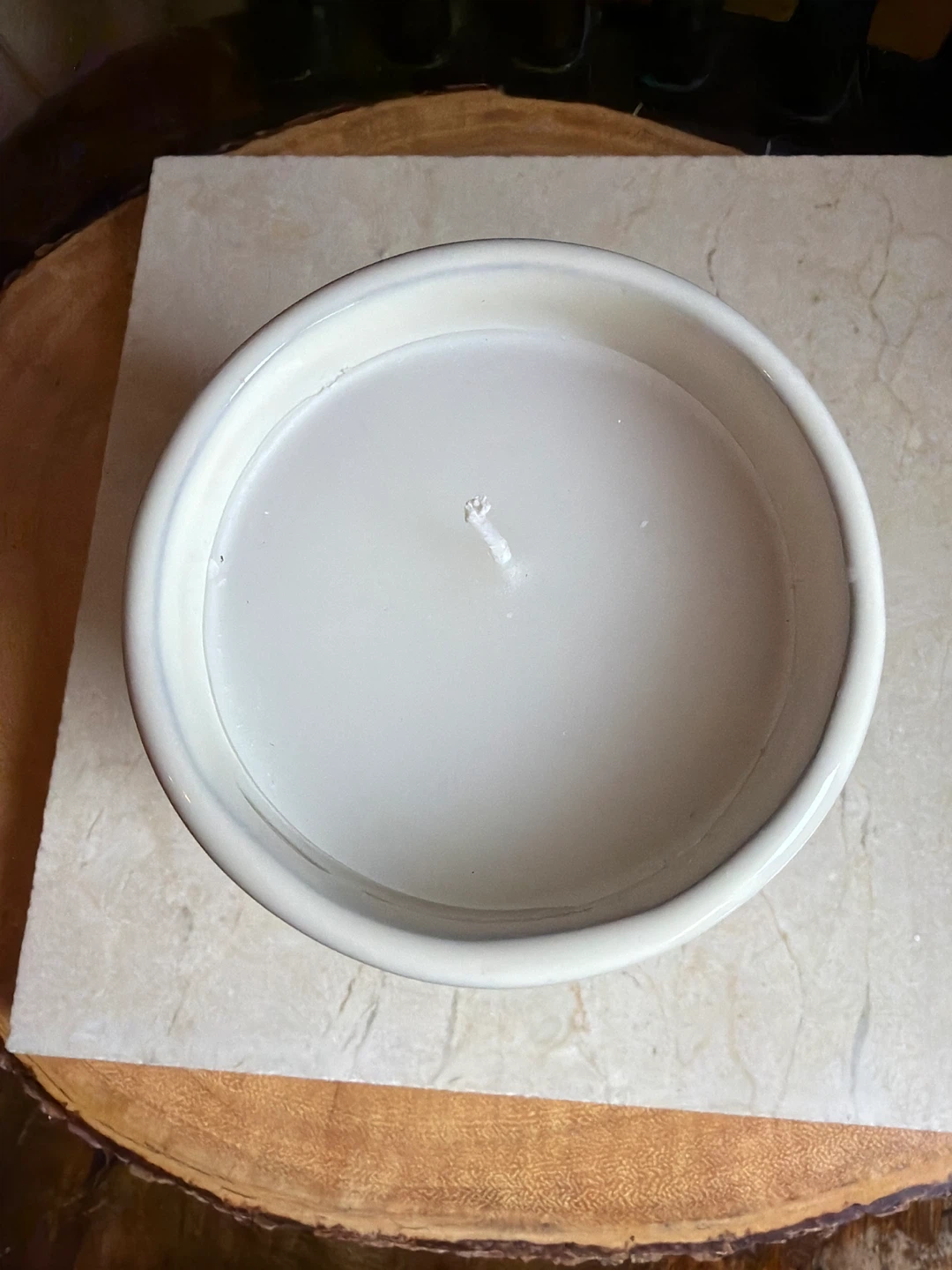 Terra Cotta and Glazed Candle with Ladybug Design - photo 2