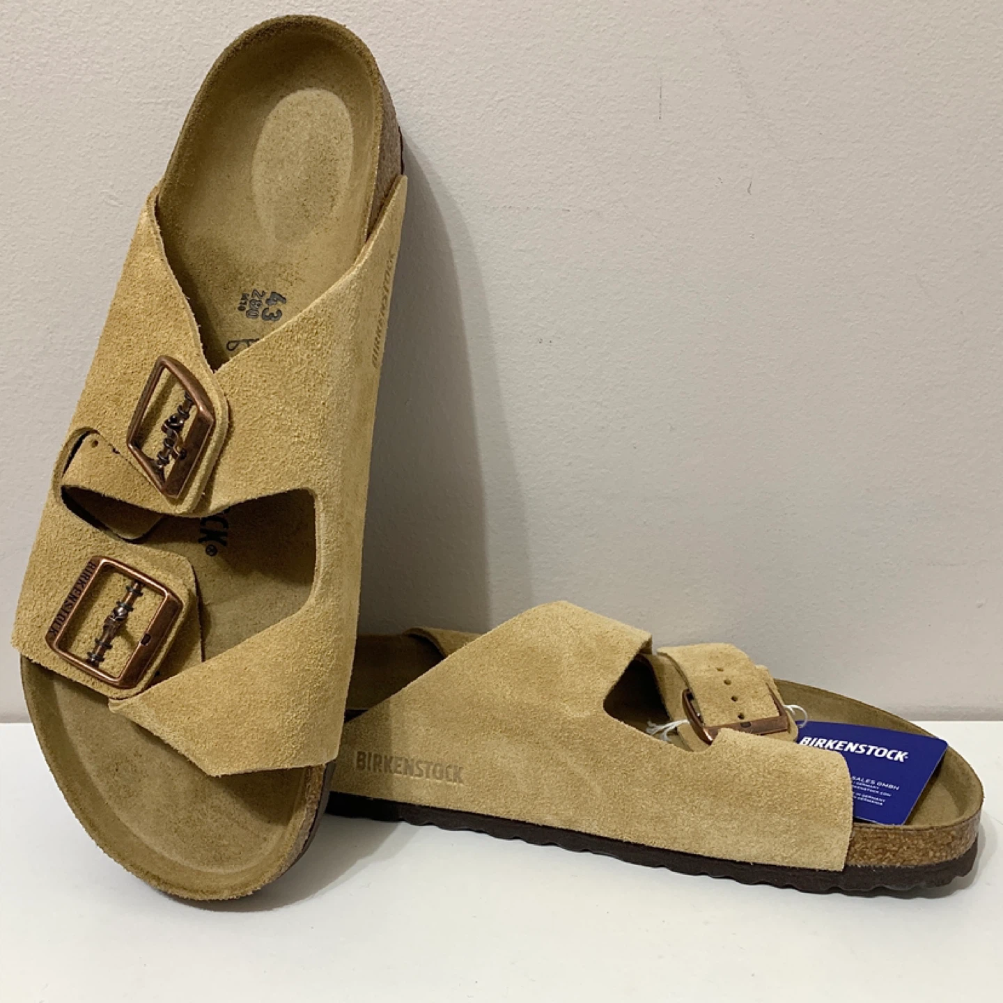 Birkenstock Arizona Mens Sandal Size 43 Suede Leather Shoes NEW