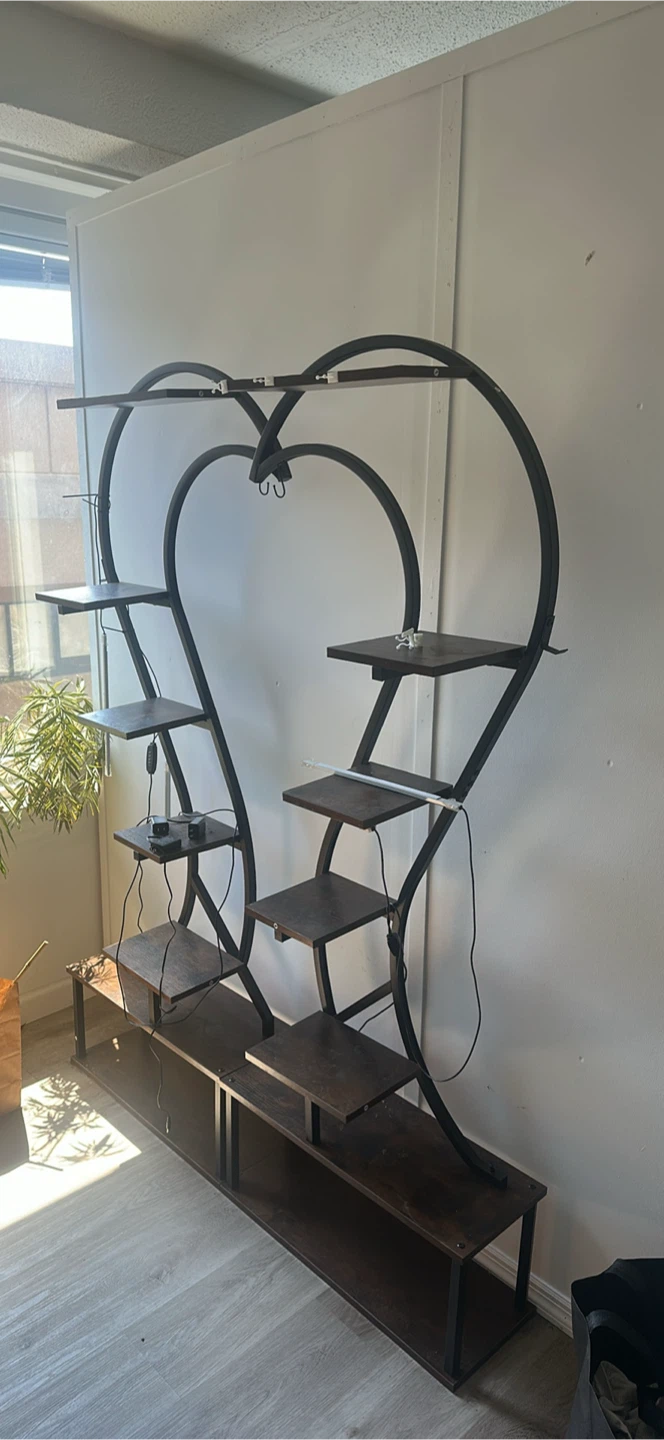 Heart Shaped Plant Stand with Shelves