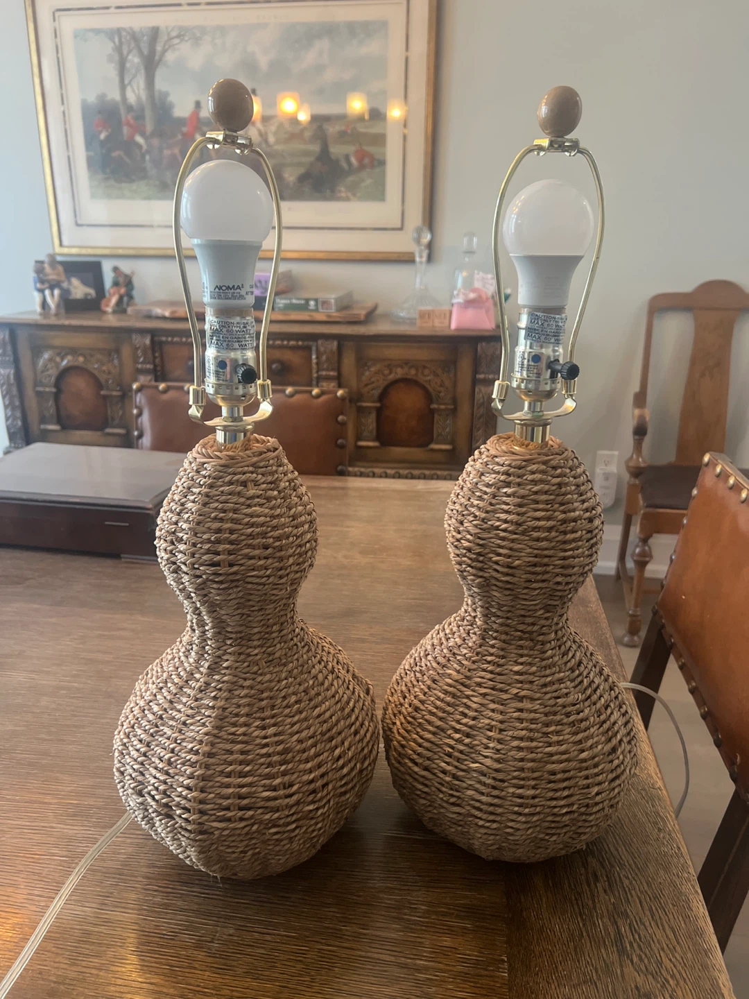 Woven Table Lamps - Set of 2