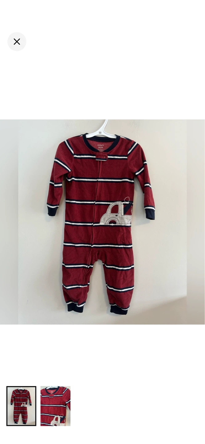 Carter's Striped Pajama Set with Truck - Size 2T