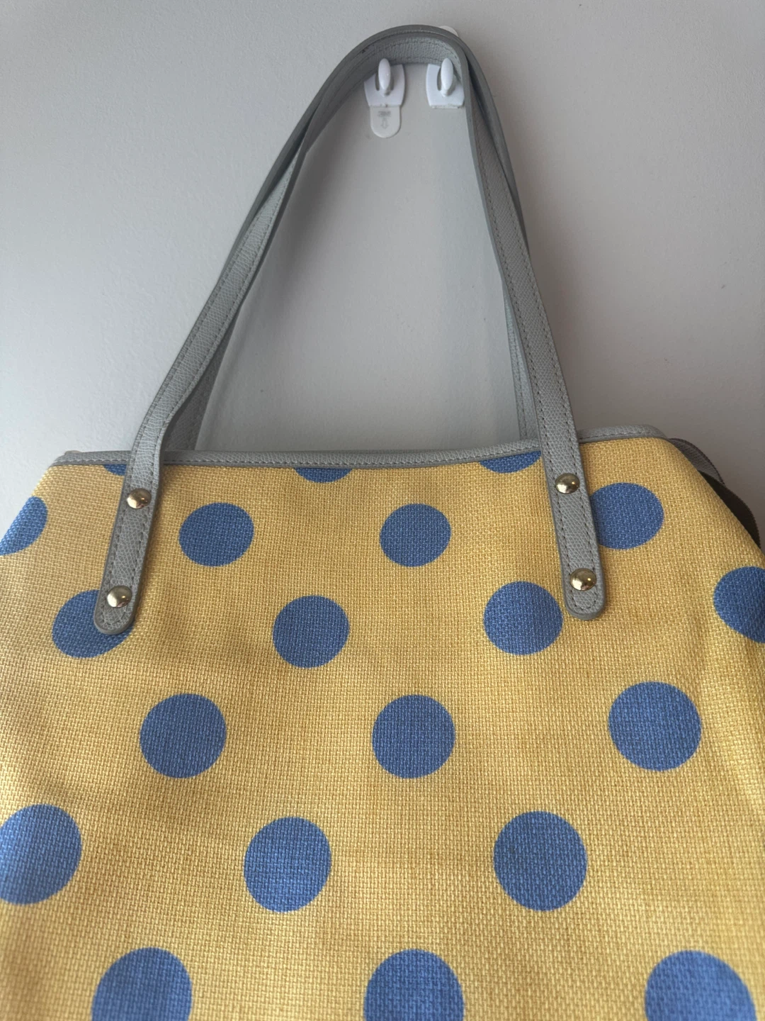 Yellow & Blue Polka Dot Tote Bag - photo 3