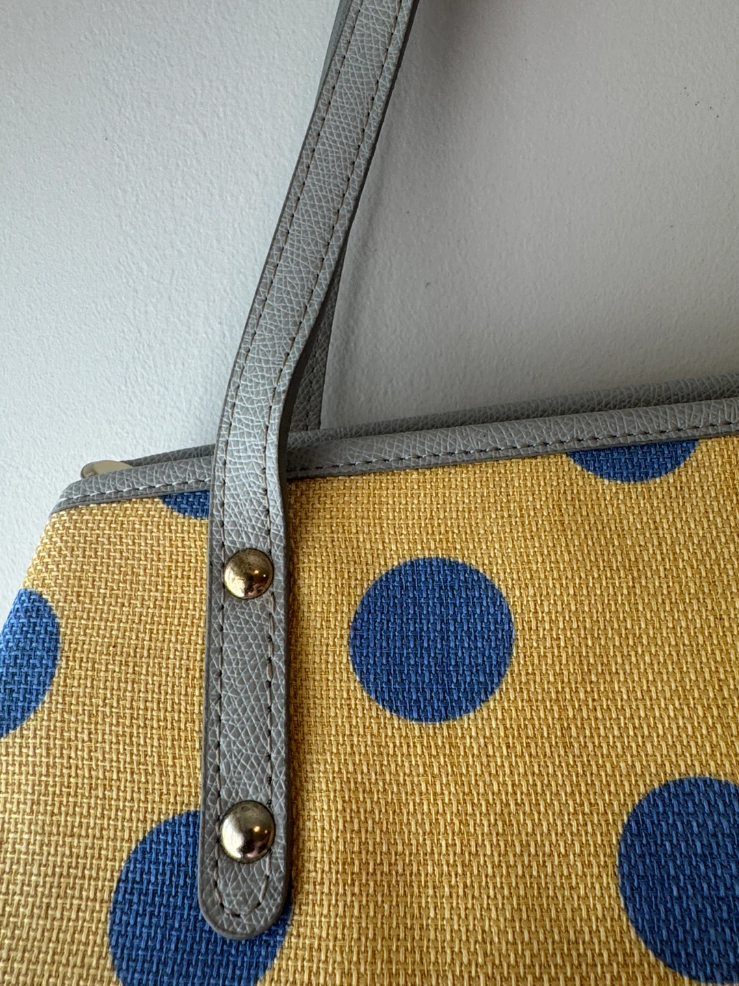 Yellow & Blue Polka Dot Tote Bag - photo 2