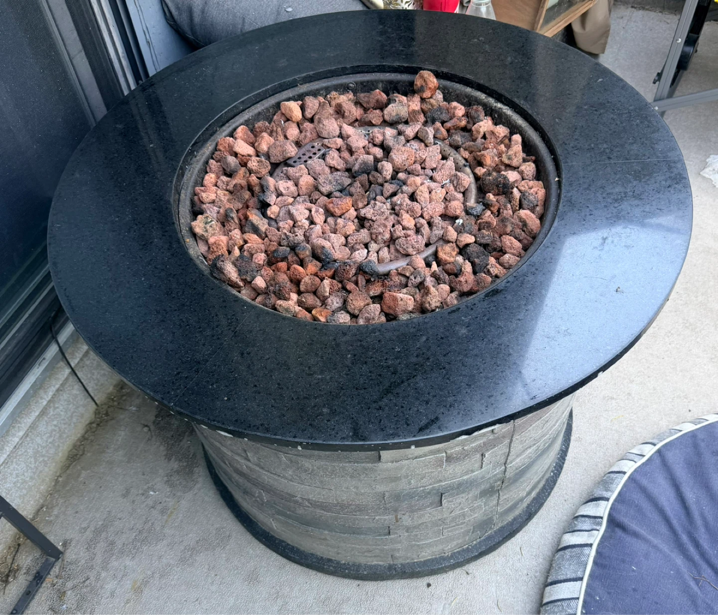 Propane Fire Pit with Stone-Like Base