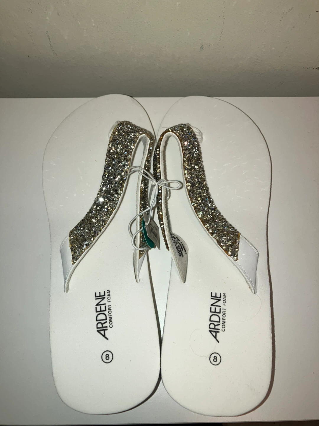 Ardene White Glitter Flip Flops - photo 2