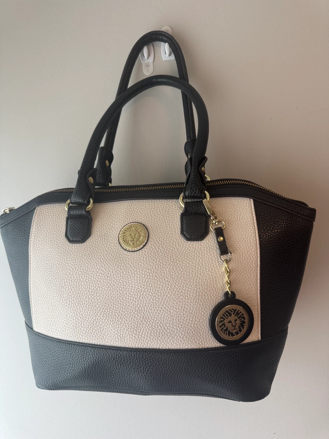 Anne Klein Black Pebble Grain Dome Satchel Handbag - photo 2