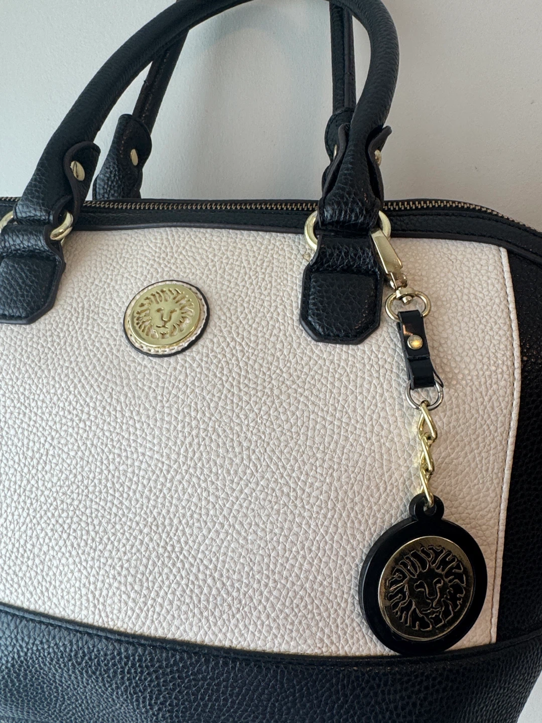 Anne Klein Black Pebble Grain Dome Satchel Handbag - photo 3