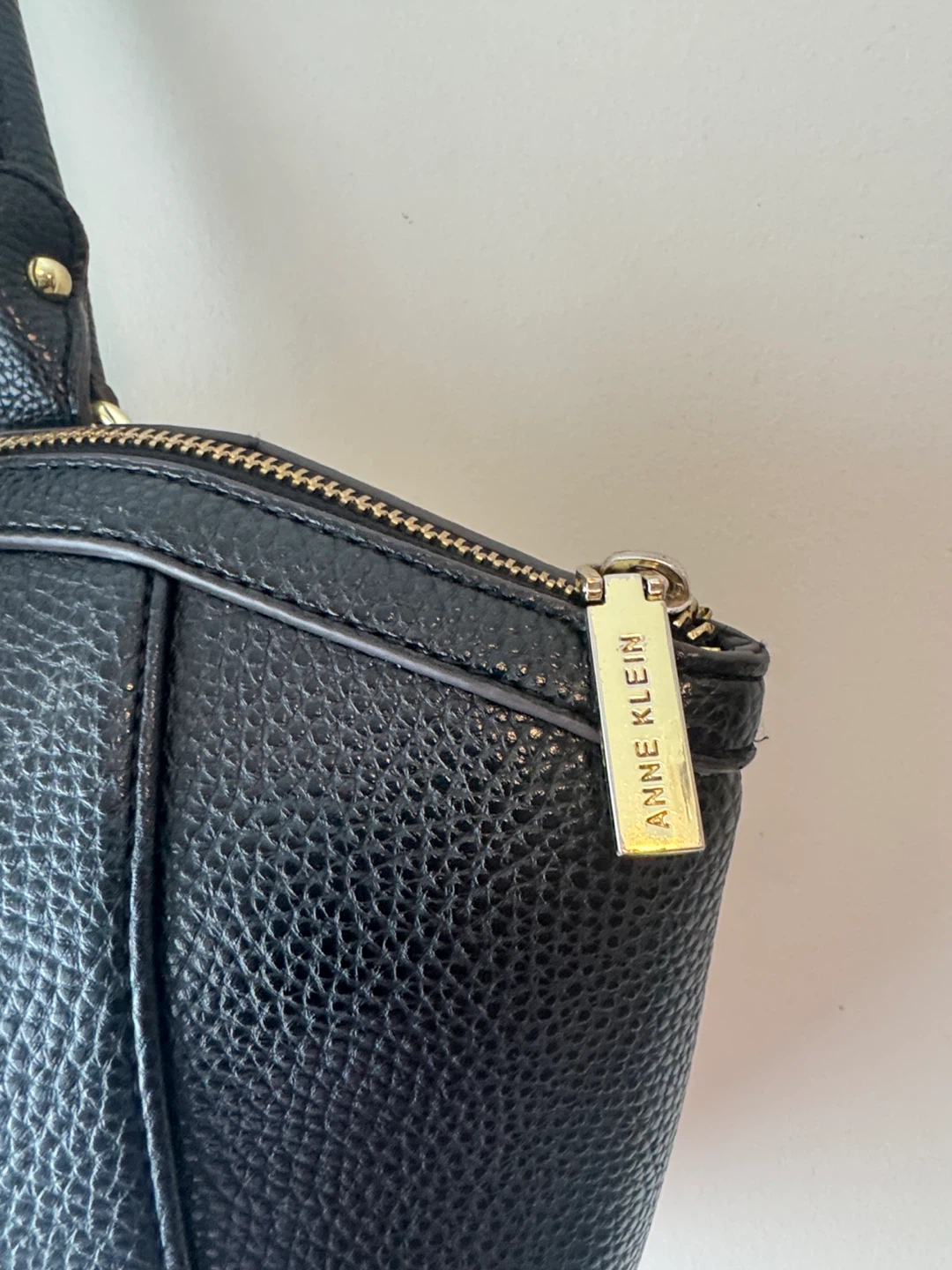 Anne Klein Black Pebble Grain Dome Satchel Handbag - photo 5