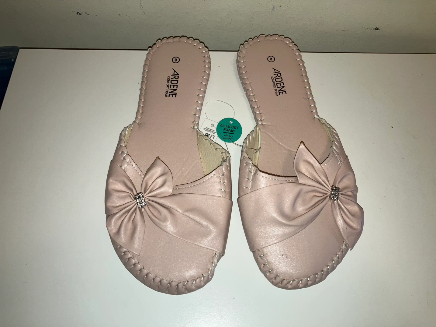 Ardene Pink Comfort Foam Slides - Size 8