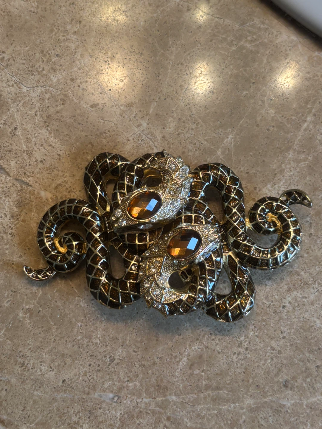 Vintage Double snake brooch/pin