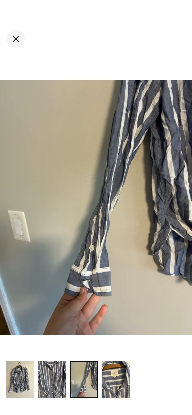 American Eagle Outfitters Striped Tie-Front Shirt - photo 3