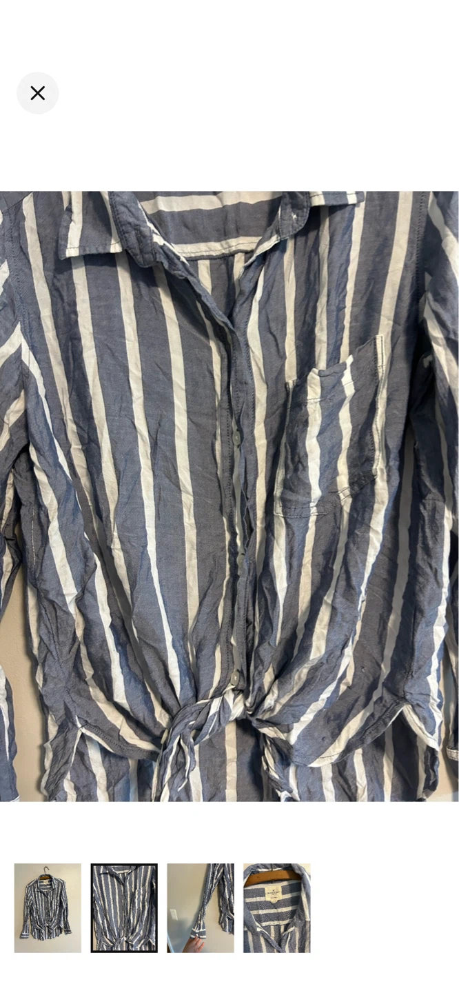 American Eagle Outfitters Striped Tie-Front Shirt - photo 2