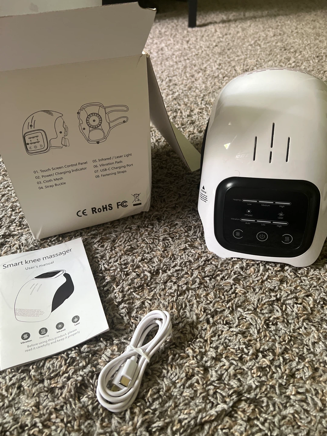 Smart Knee Massager with Heating, Vibration, Infrared, and Laser - photo 2