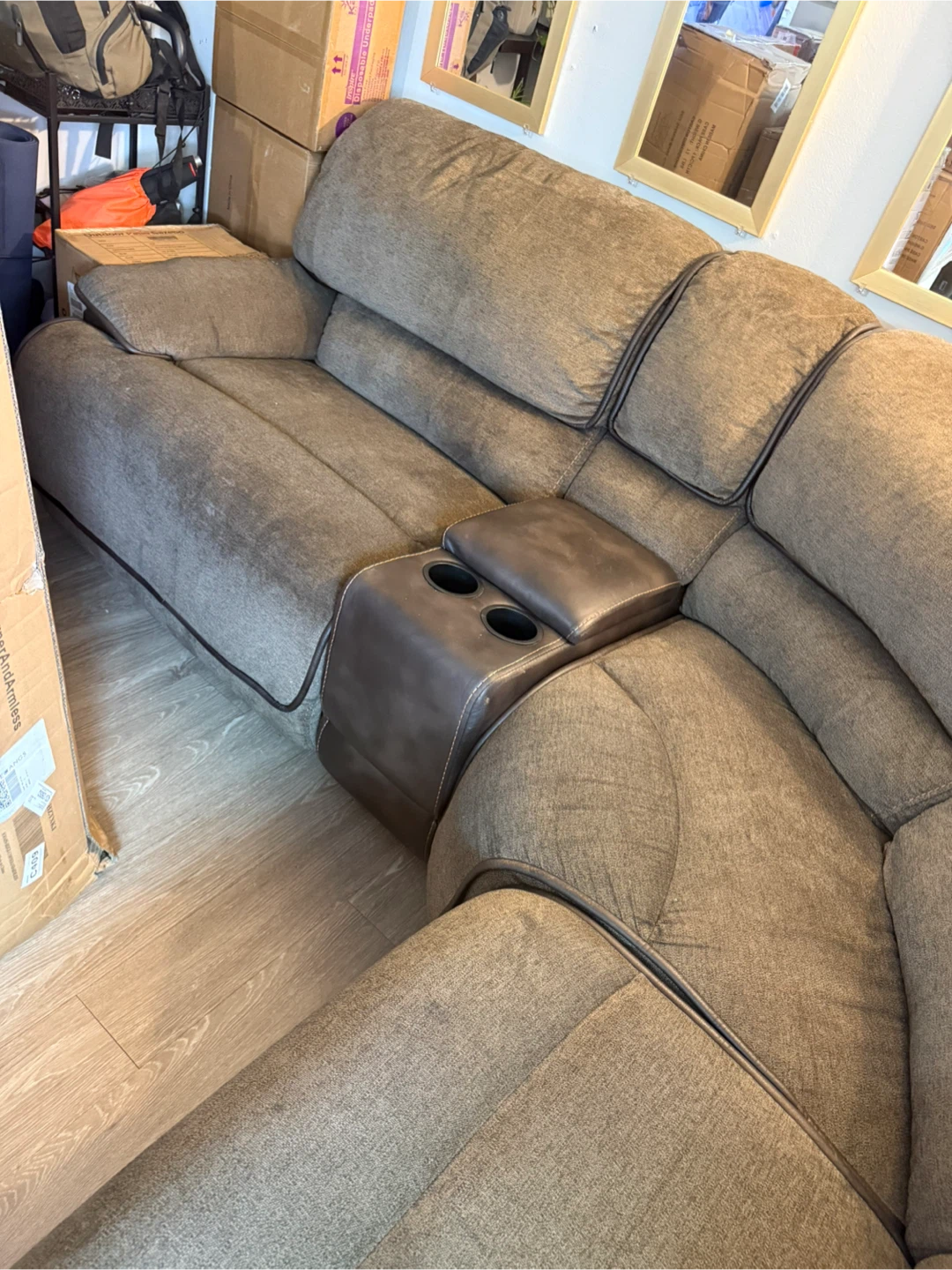 Sectional Reclining Sofa with Cup Holders - photo 3