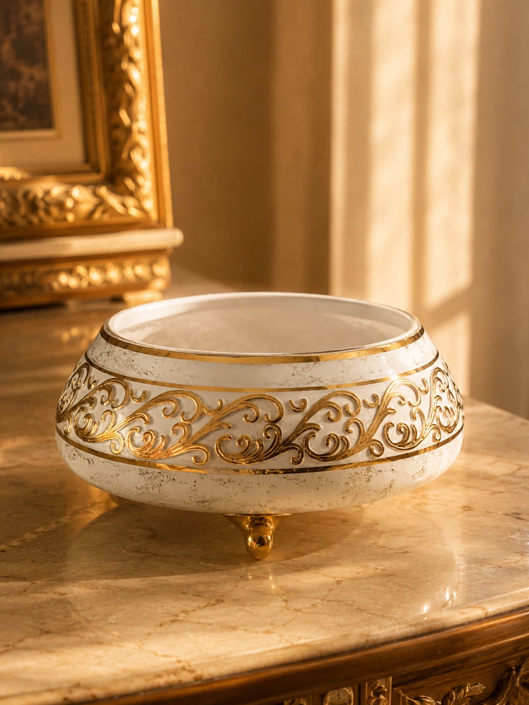 Ornate White and Gold Pitcher - photo 3