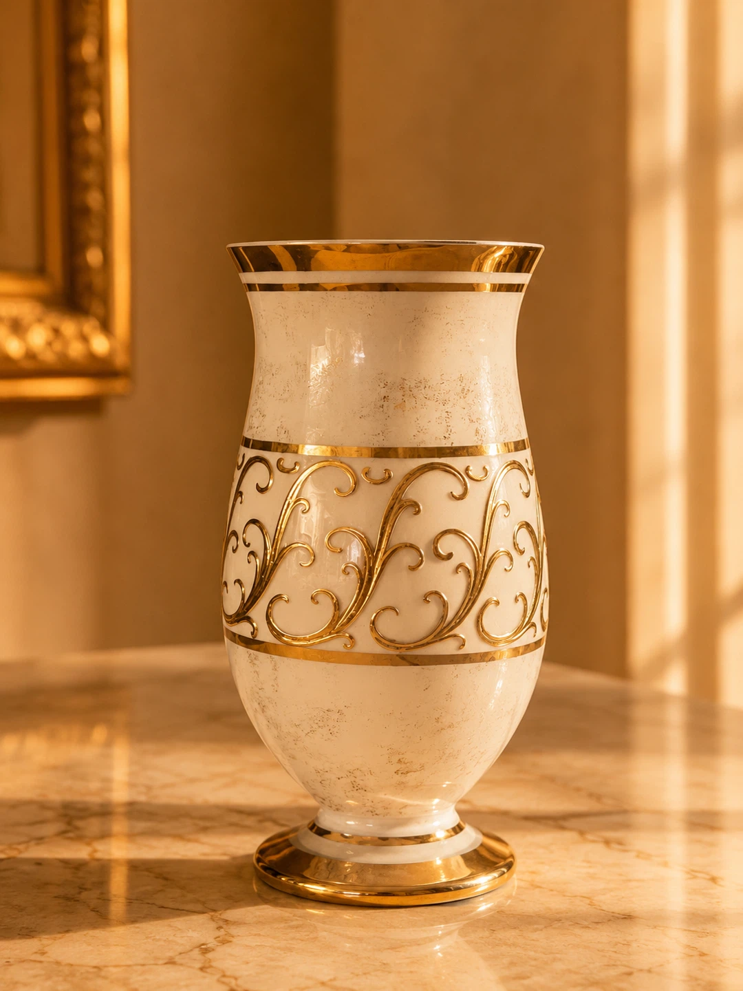 Ornate White and Gold Pitcher - photo 5