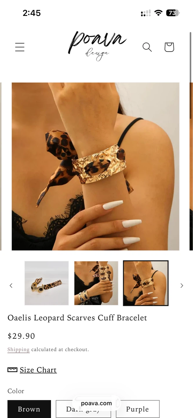 Poava Leopard Scarves Cuff Bracelet - photo 3