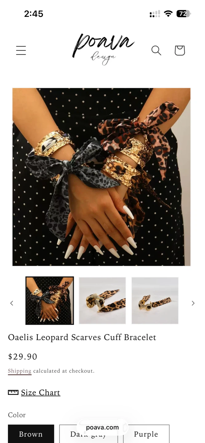 Poava Leopard Scarves Cuff Bracelet