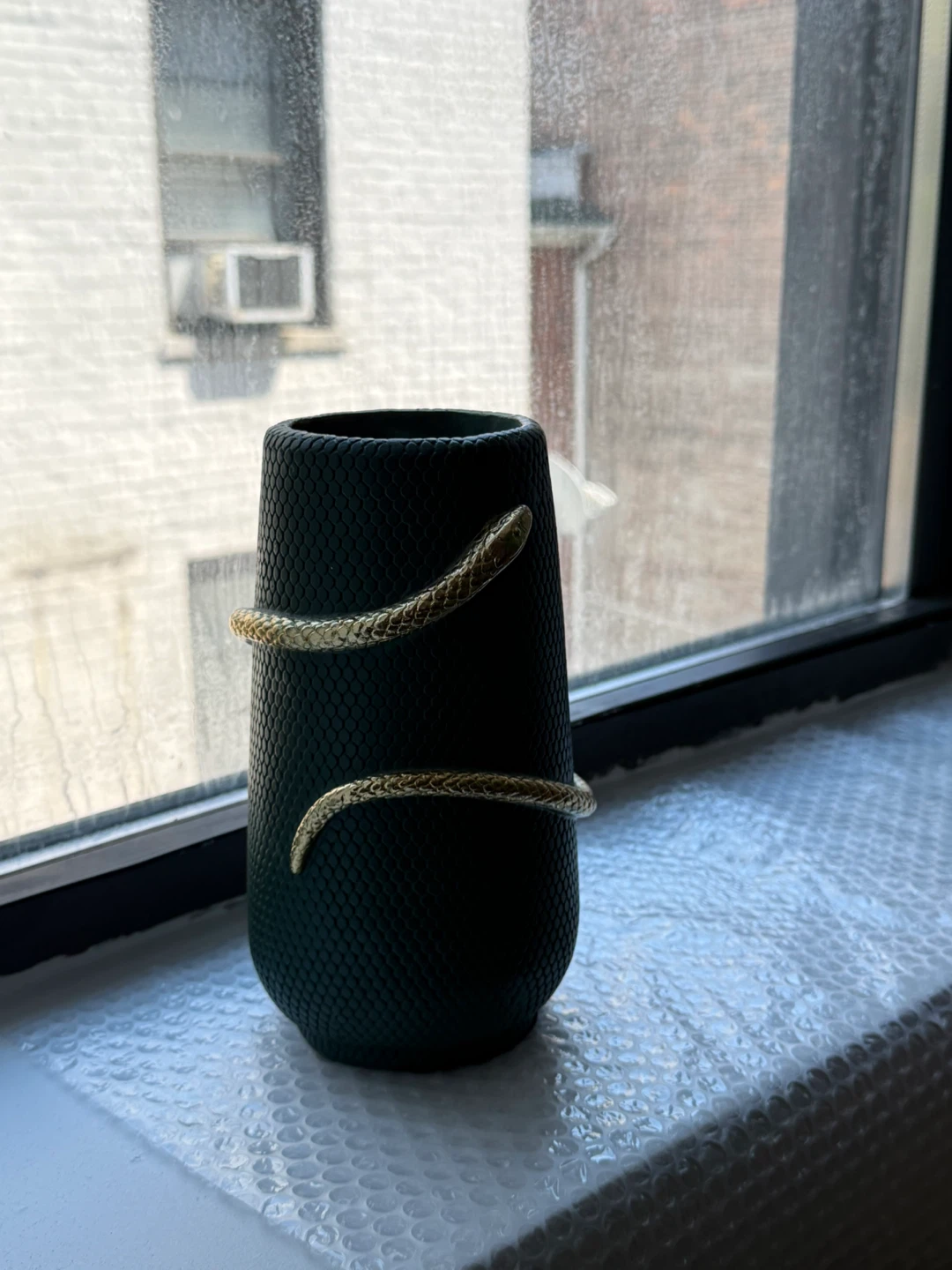 Decorative Vase with Gold Snake Accent