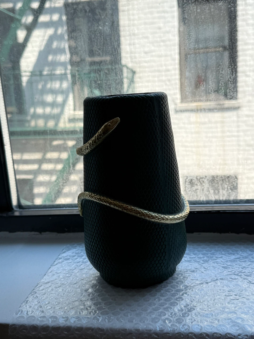 Decorative Vase with Gold Snake Accent - photo 2