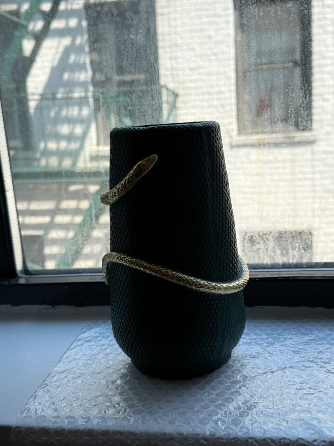 Decorative Vase with Gold Snake Accent - photo 2