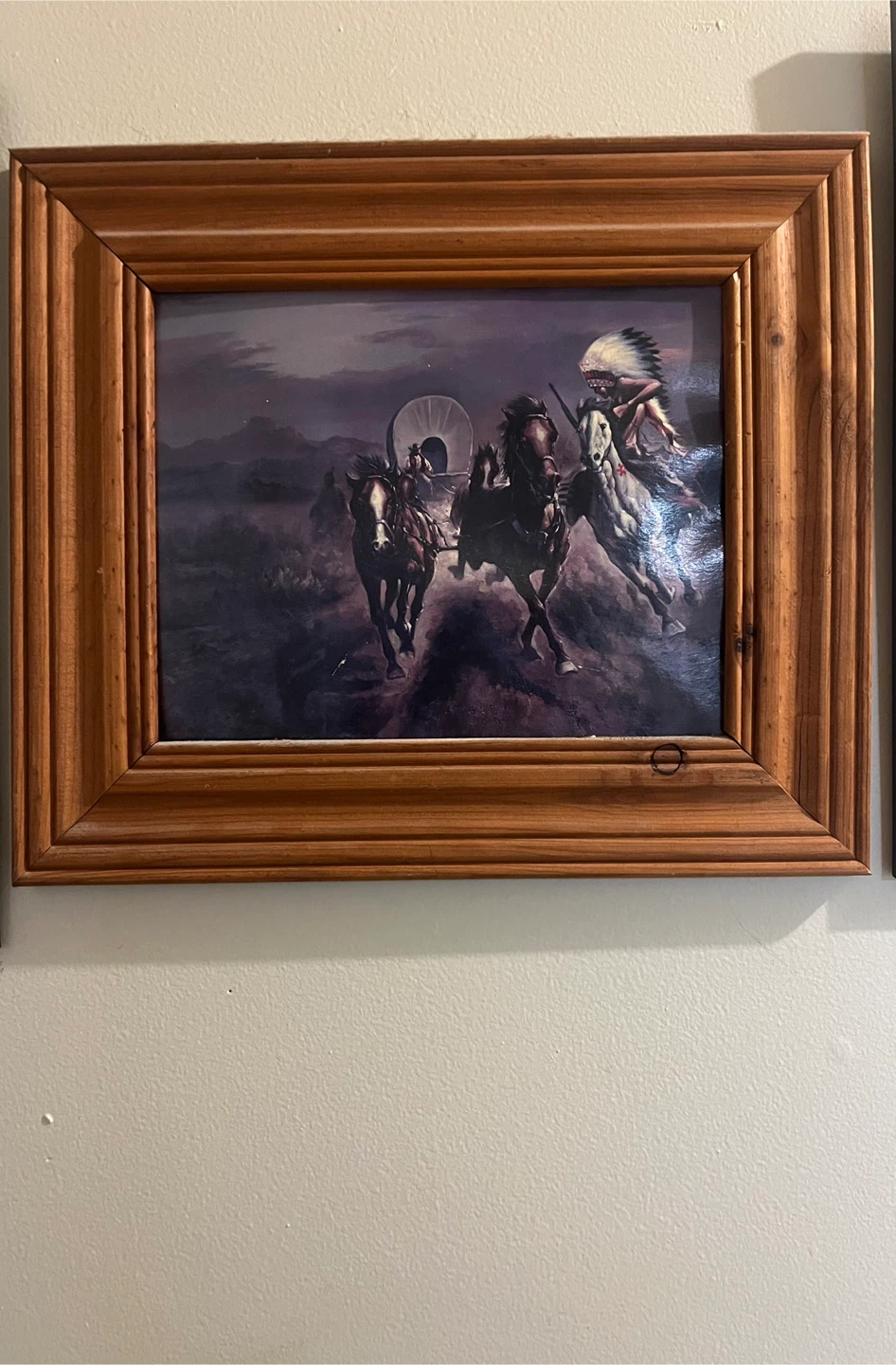 Framed Native American Horse Art