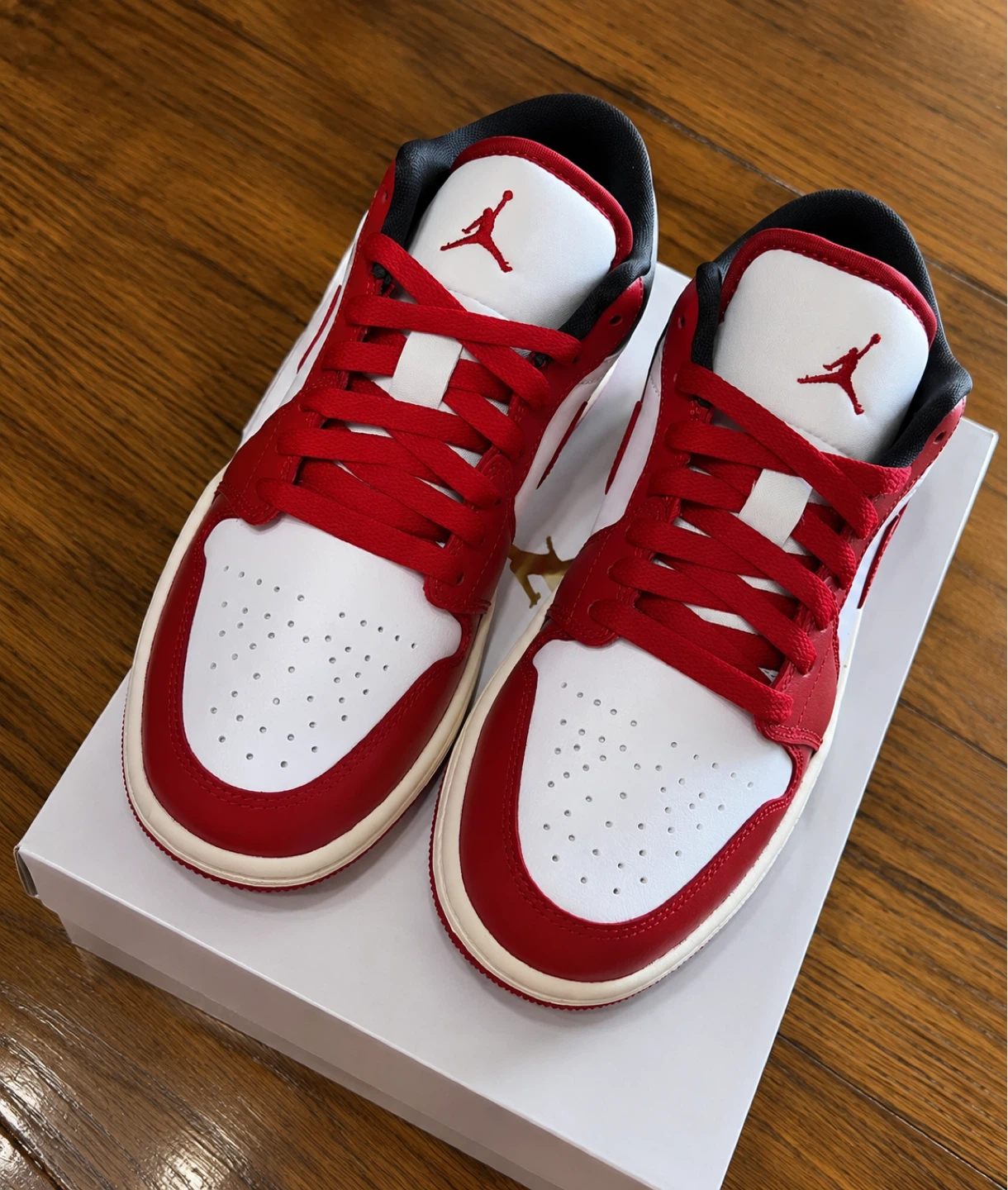 Air Jordan 1 Low Red and White Sneakers