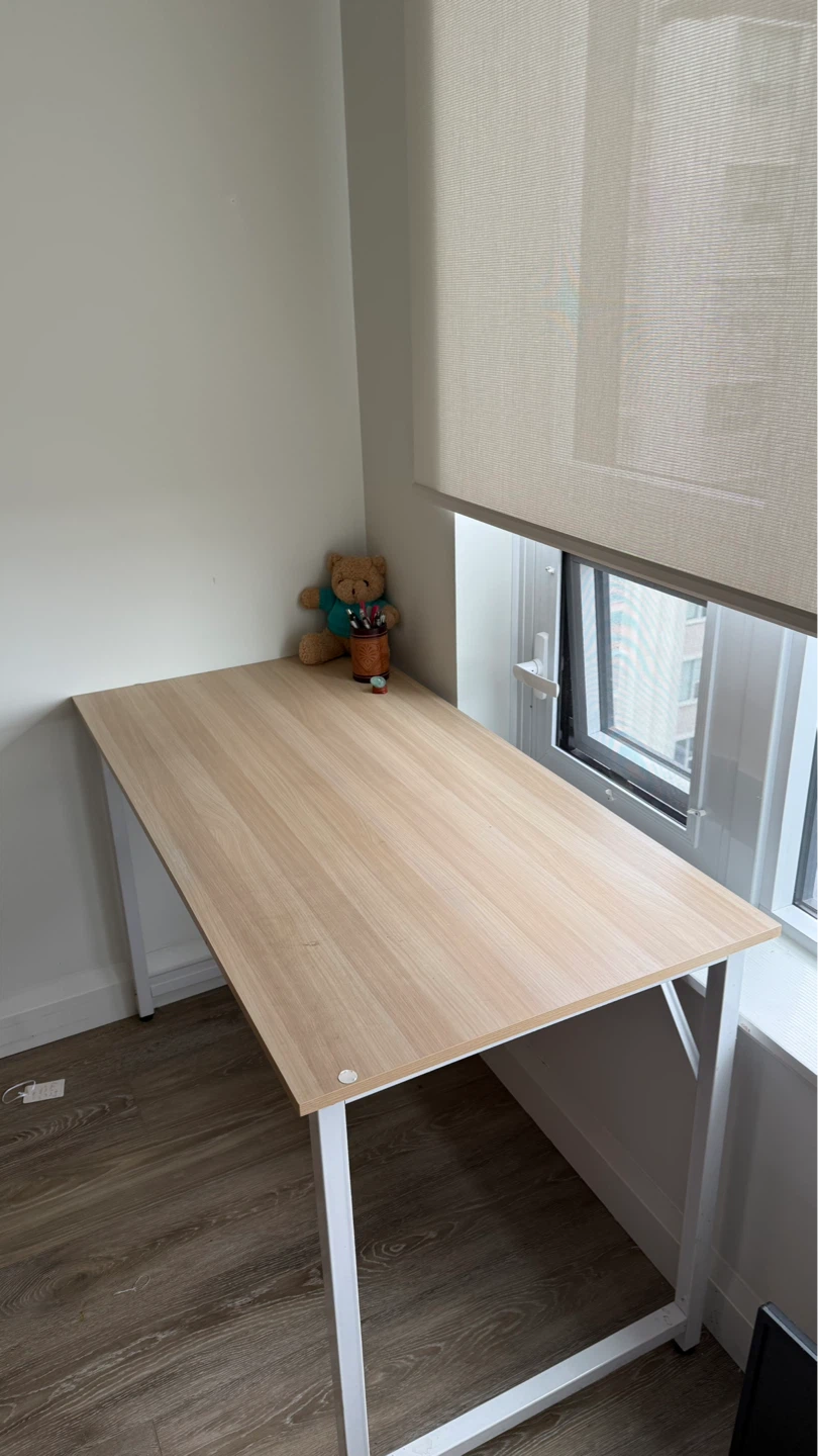 Wooden Desk with White Metal Frame - photo 2