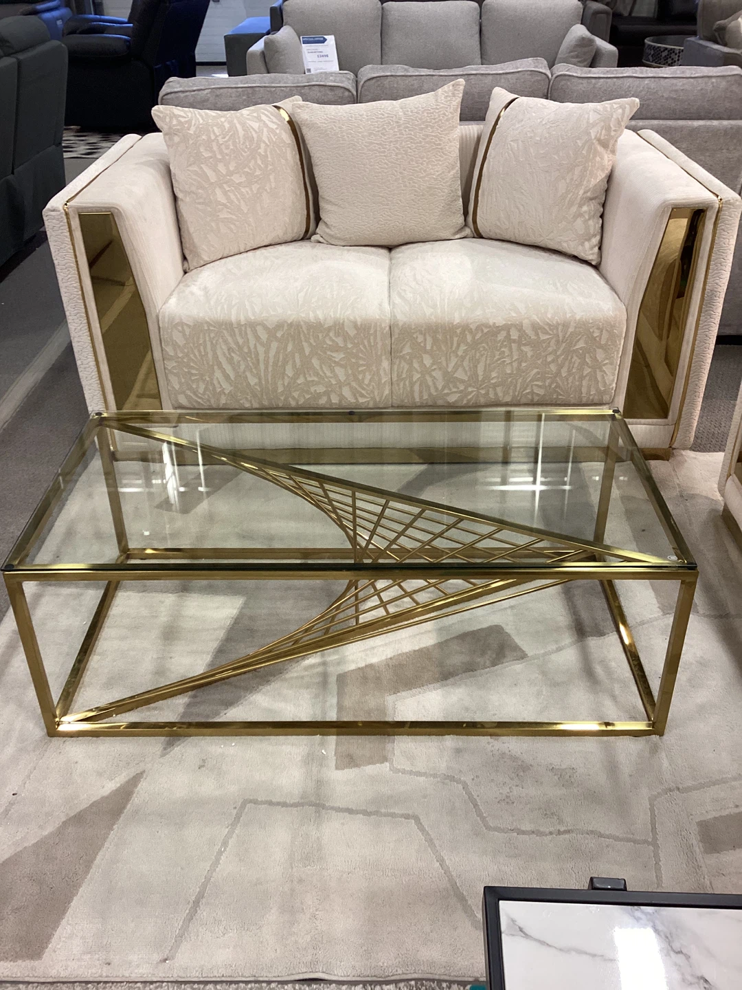 Glass and Gold Coffee Table