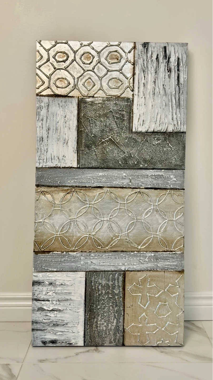 Large Abstract Textured Mixed Wall Art