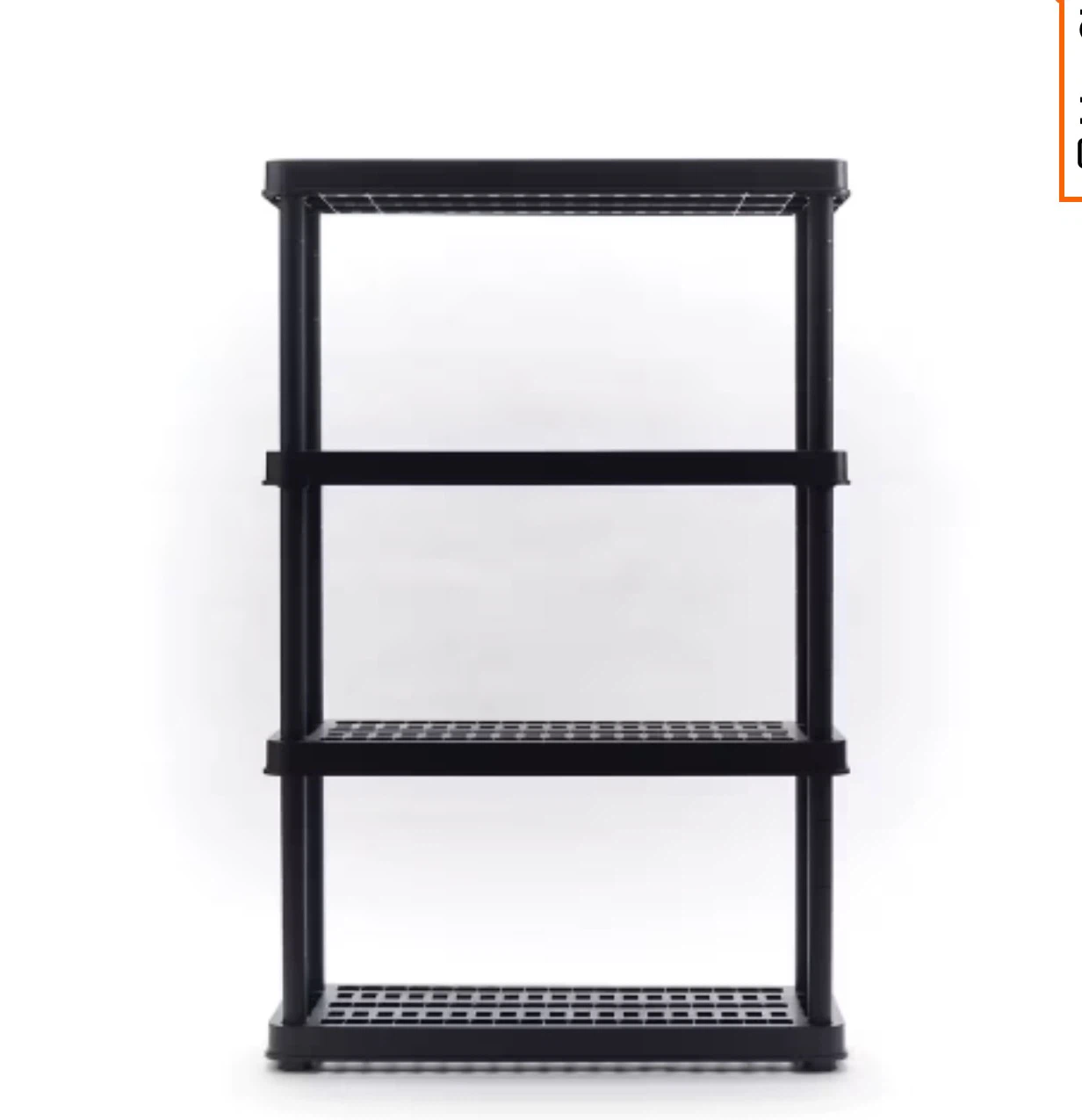 Black 3-Tier Plastic Storage Shelf Unit - photo 2