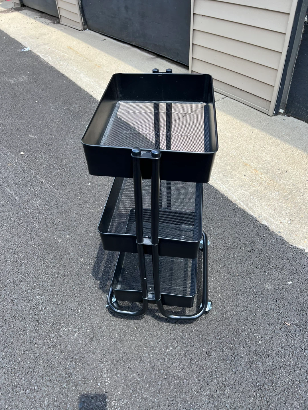Black 3-Tier Rolling Utility Cart - photo 2